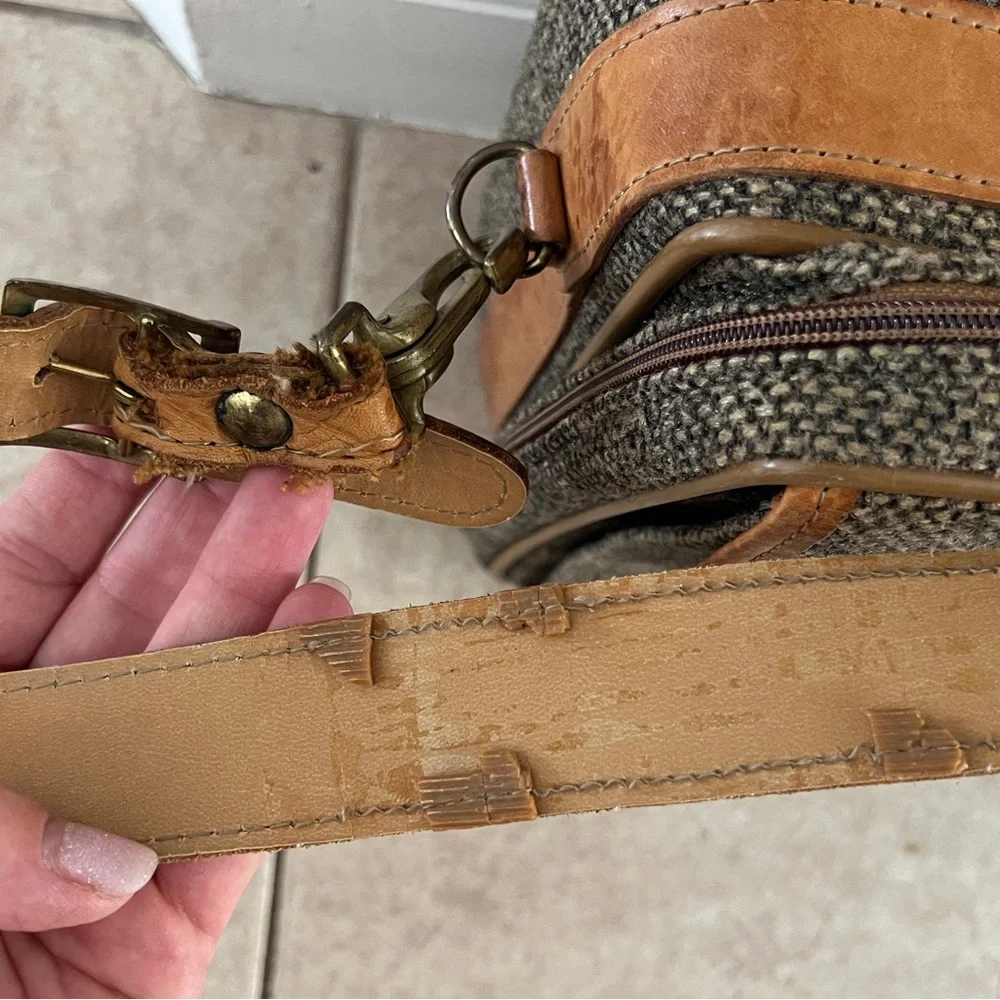 Vintage Hartmann Tweed Leather Suitcase